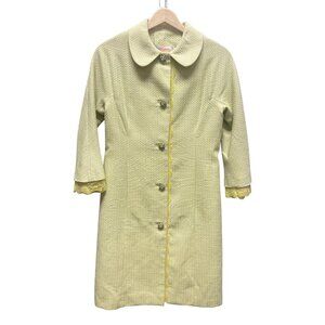 Dolce & Gabbana Spring Green & White Textured Lace Trimmed Coat